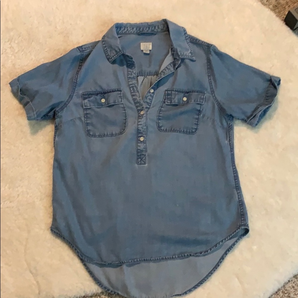 A New Day Chambray Blouse Size Small Blue Jean Women's